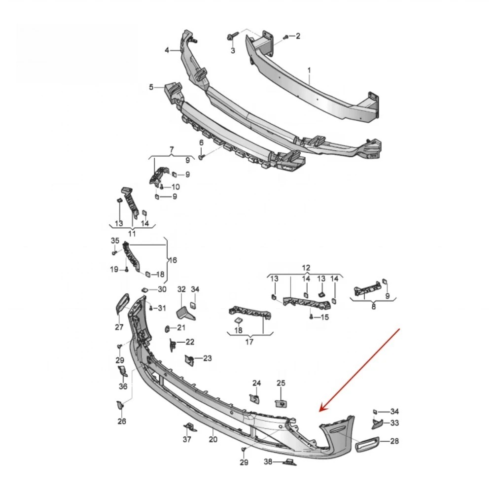 OEM High Quality 3SD807437 Front Bumper New Condition for for  Continental GT 2020+